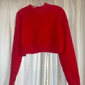 Cropped red H&M sweater
